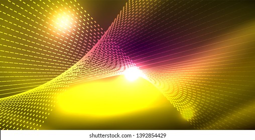 Fondo del espacio de neón brillante, plantilla vectorial