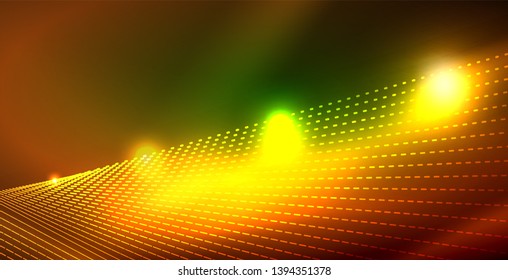Fondo del espacio de neón brillante, plantilla vectorial