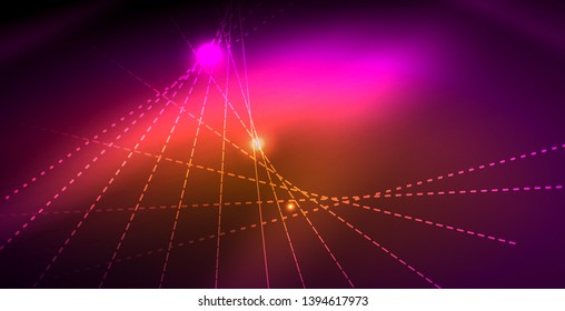 Fondo del espacio de neón brillante, plantilla vectorial