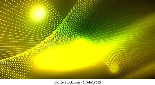 Fondo del espacio de neón brillante, plantilla vectorial