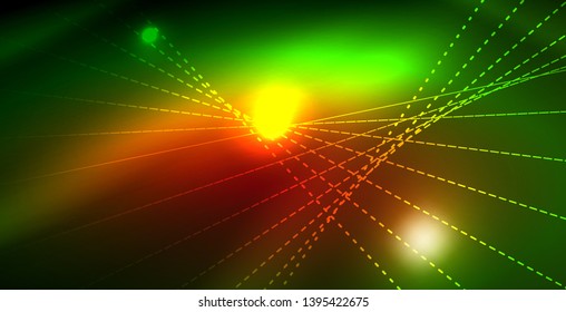 Shiny neon space background, vector template