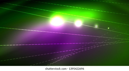 Fondo del espacio de neón brillante, plantilla vectorial