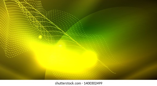 Fondo del espacio de neón brillante, plantilla vectorial