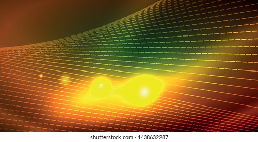 Fondo del espacio de neón brillante, plantilla vectorial