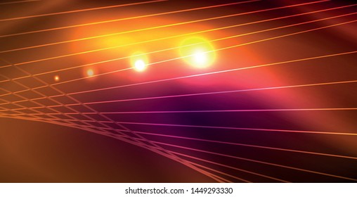 Fondo del espacio de neón brillante, plantilla vectorial