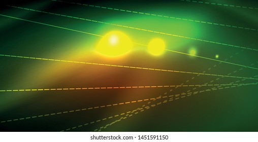 Shiny neon space background, vector template