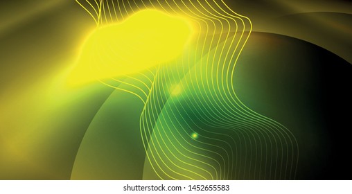 Fondo del espacio de neón brillante, plantilla vectorial