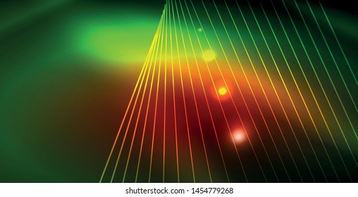 Shiny neon space background, vector template