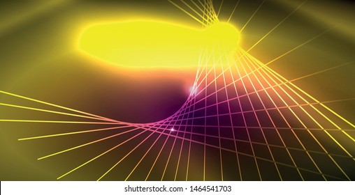 Fondo del espacio de neón brillante, plantilla vectorial