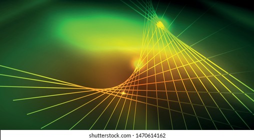 Shiny neon space background, vector template