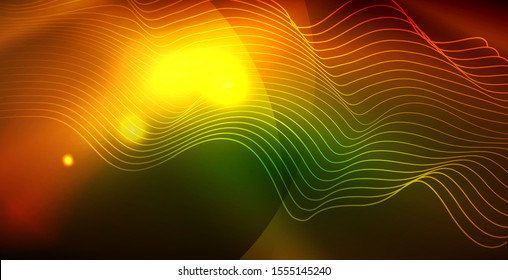 Fondo del espacio de neón brillante, plantilla vectorial