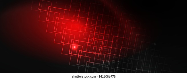 Shiny neon techno template. Neon lines background, 80s style laser rays. Vector