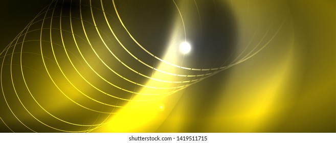 Shiny neon techno template. Neon lines background, 80s style laser rays. Vector