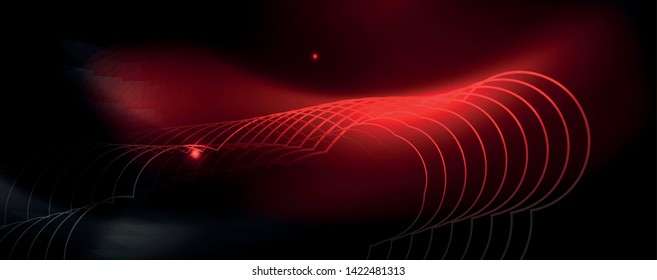 Shiny neon techno template. Neon lines background, 80s style laser rays. Vector
