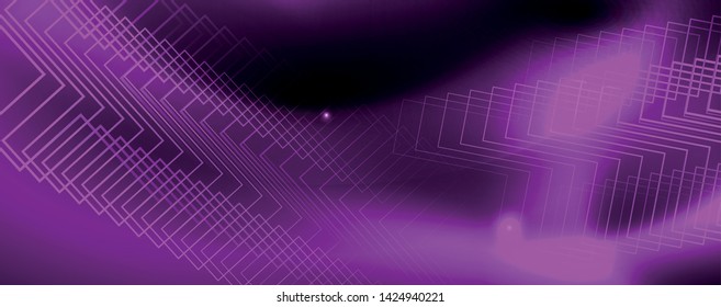 Plantilla tecno de neón brillante. Fondo de líneas de neón, rayos láser al estilo de los años 80. Vector