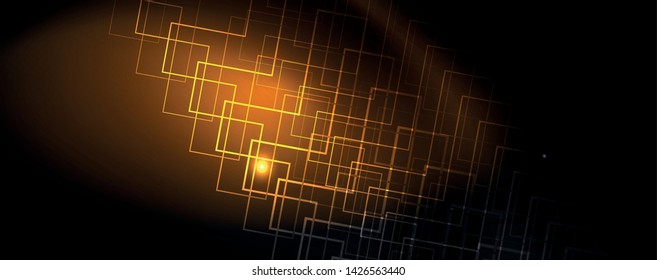 Plantilla tecno de neón brillante. Fondo de líneas de neón, rayos láser al estilo de los años 80. Vector