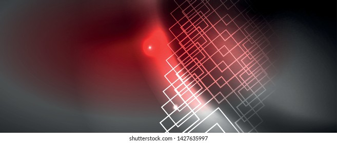 Shiny neon techno template. Neon lines background, 80s style laser rays. Vector