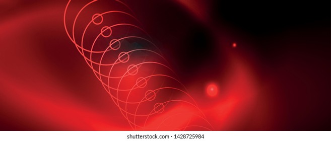 Shiny neon techno template. Neon lines background, 80s style laser rays. Vector