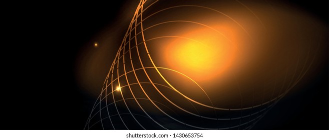 Shiny neon techno template. Neon lines background, 80s style laser rays. Vector