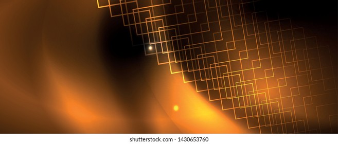 Shiny neon techno template. Neon lines background, 80s style laser rays. Vector