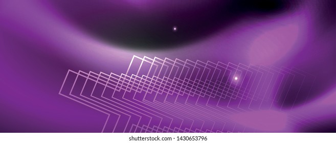 Shiny neon techno template. Neon lines background, 80s style laser rays. Vector