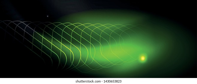 Shiny neon techno template. Neon lines background, 80s style laser rays. Vector