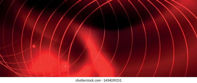 Plantilla tecno de neón brillante. Fondo de líneas de neón, rayos láser al estilo de los años 80. Vector