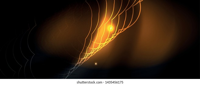Shiny neon techno template. Neon lines background, 80s style laser rays. Vector