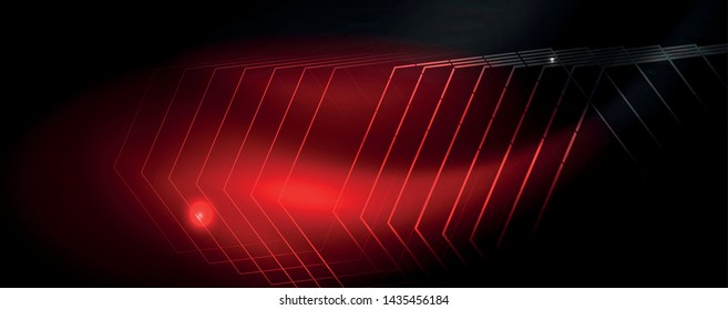 Shiny neon techno template. Neon lines background, 80s style laser rays. Vector