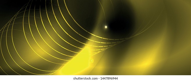 Shiny neon techno template. Neon lines background, 80s style laser rays. Vector
