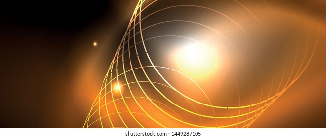 Shiny neon techno template. Neon lines background, 80s style laser rays. Vector