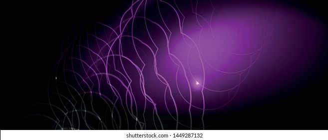 Shiny neon techno template. Neon lines background, 80s style laser rays. Vector