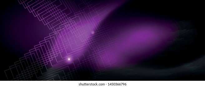 Shiny neon techno template. Neon lines background, 80s style laser rays. Vector