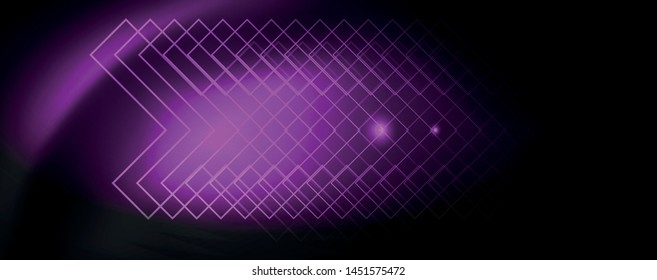 Shiny neon techno template. Neon lines background, 80s style laser rays. Vector