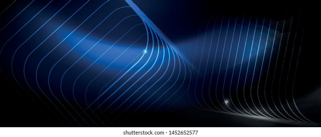 Shiny neon techno template. Neon lines background, 80s style laser rays. Vector