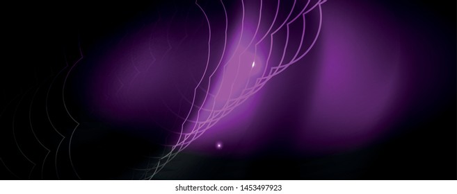 Shiny neon techno template. Neon lines background, 80s style laser rays. Vector