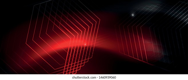 Shiny neon techno template. Neon lines background, 80s style laser rays. Vector