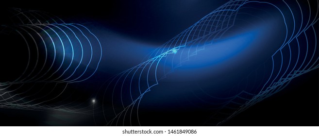 Plantilla tecno de neón brillante. Fondo de líneas de neón, rayos láser al estilo de los años 80. Vector