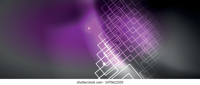 Shiny neon techno template. Neon lines background, 80s style laser rays. Vector