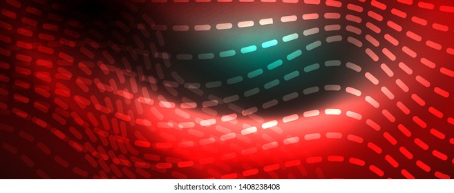 Fondo abstracto de línea de onda de neón brillante, concepto de movimiento, ilustración vectorial