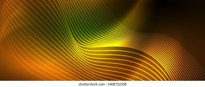 Shiny neon vector wave line abstract background, motion concept, vector illustration