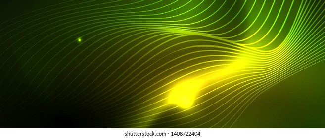 Shiny neon vector wave line abstract background, motion concept, vector illustration