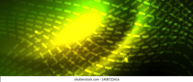 Fondo abstracto de línea de onda de neón brillante, concepto de movimiento, ilustración vectorial