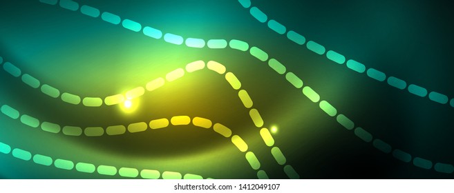 Shiny neon vector wave line abstract background, motion concept, vector illustration