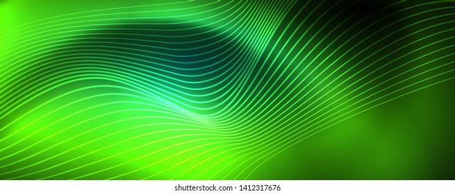 Shiny neon vector wave line abstract background, motion concept, vector illustration