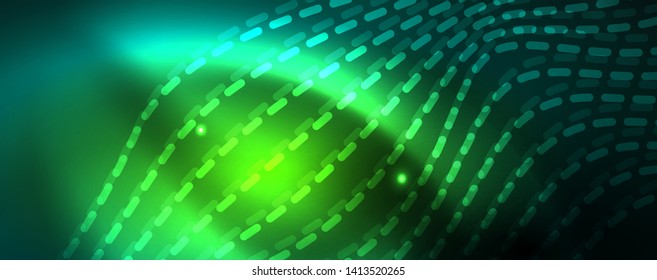 Shiny neon vector wave line abstract background, motion concept, vector illustration