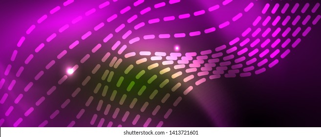 Shiny neon vector wave line abstract background, motion concept, vector illustration