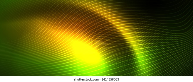 Shiny neon vector wave line abstract background, motion concept, vector illustration