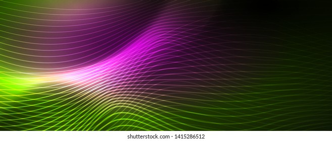 Shiny neon vector wave line abstract background, motion concept, vector illustration