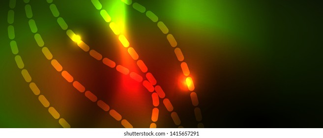 Plano de fundo abstrato de linha de onda vetorial neon brilhante, conceito de movimento, ilustração vetorial